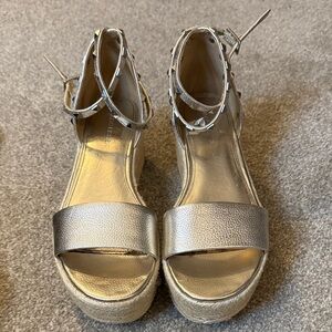 Marc Fisher Silver Espadrille Sandals